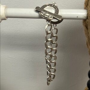 Silver Chain Bracelet with Toggle Clasp